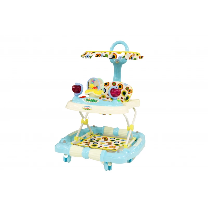 Walker Baby Space With Umbrella, Light Blue & Colorful