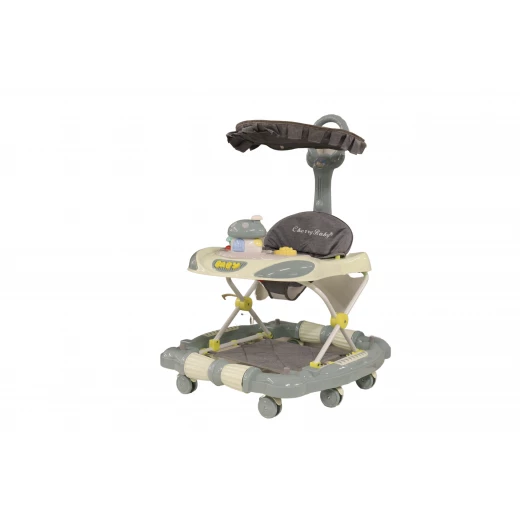 Baby Walker Jungle With Umbrella, Grey & Colorful Baby Walker Jungle With Umbrella, Grey & Colorful
