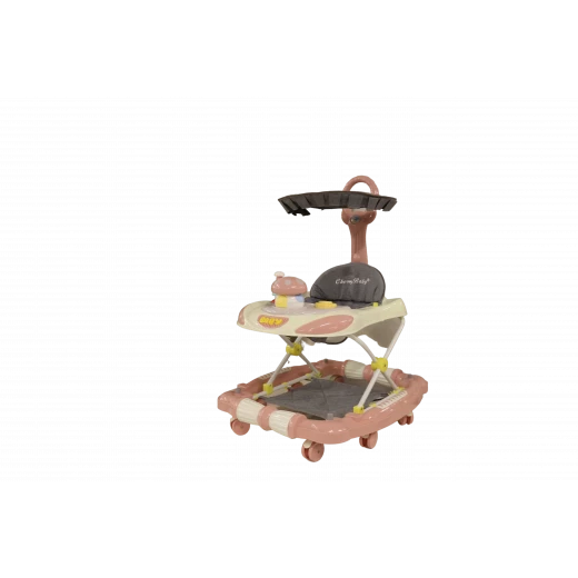 Baby Walker Jungle With Umbrella, Pink & Colorful Baby Walker Jungle With Umbrella, Pink & Colorful