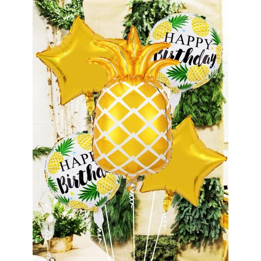 7pcs Pineapple Birthday Balloon Set 7pcs Pineapple Birthday Balloon Set