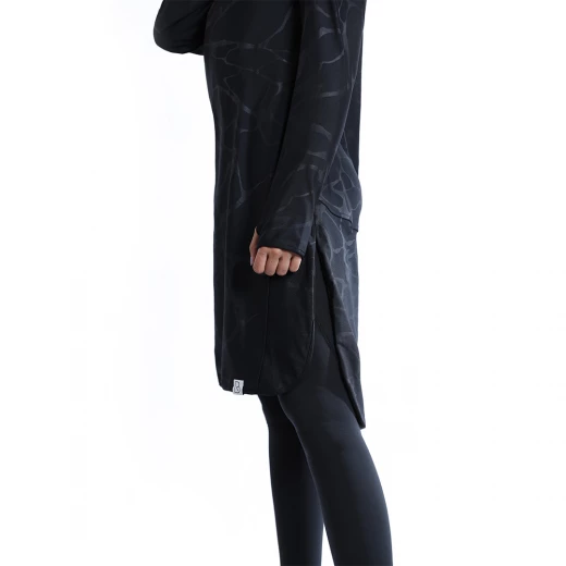 RB Women's Long Running Hoodie, Medium Size, Marble Black Color - RB - Image 6