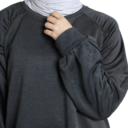 RB Women's Oversized Lounge Sweatshirt , (S/M) , Dark Grey - RB - Image 2