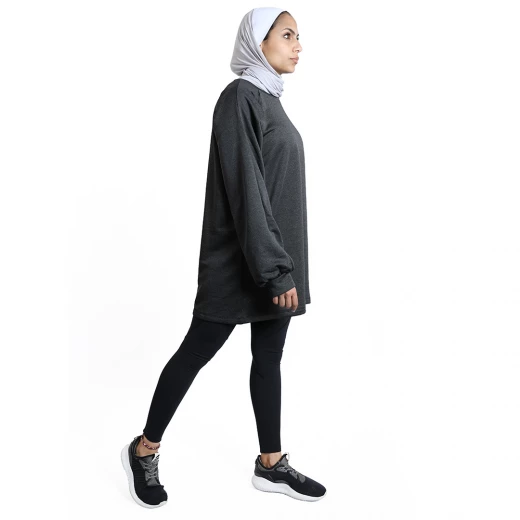 RB Women's Oversized Lounge Sweatshirt , (S/M) , Dark Grey - RB - Image 3