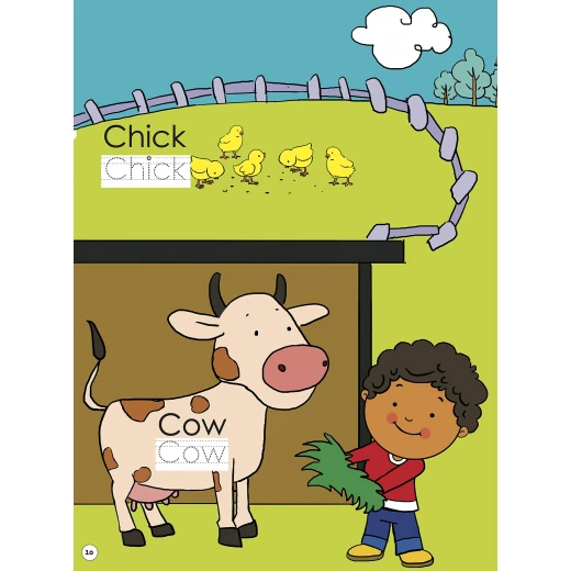 كتاب للكتابة و المسح للتعلم عن المزرعة - او ام - Image 2