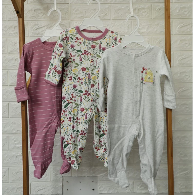 قطع ملابس طويلة الأكمام للأطفال  3 قطع في عبوة واحدة 6-9 أشهر من كالور لاند - كولورلاند