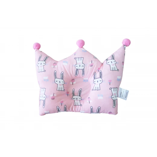 Baby Pillow for Infants, Rose Color, Rabbit Design Baby Pillow for Infants, Rose Color, Rabbit Design