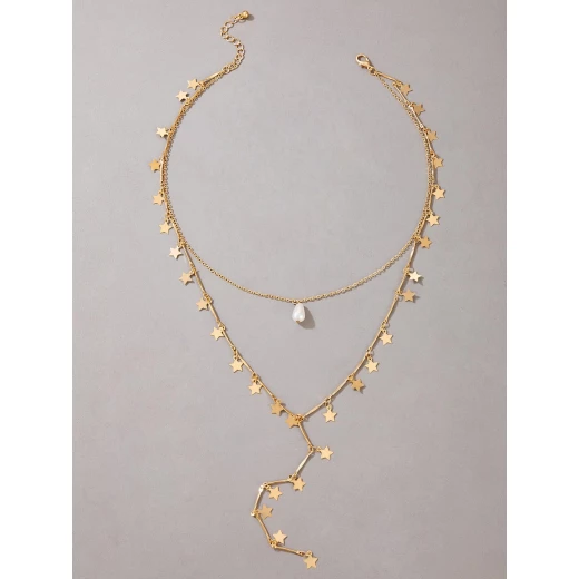 Star Tassel Layered Necklace - Image 2