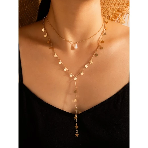 Star Tassel Layered Necklace Star Tassel Layered Necklace
