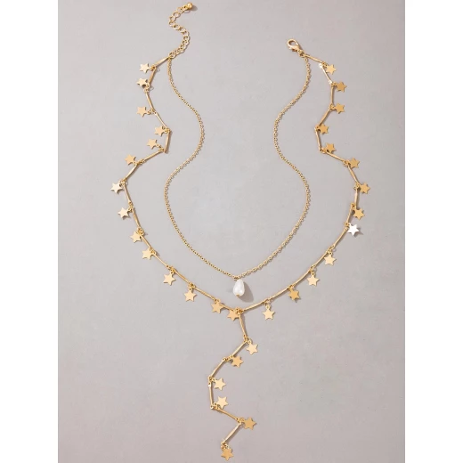 Star Tassel Layered Necklace - Image 4