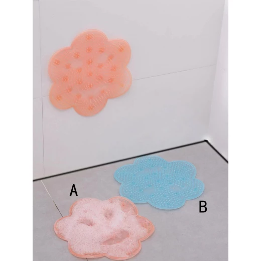 1pc Flower Shaped Bath Foot Brush, Peach - Image 3