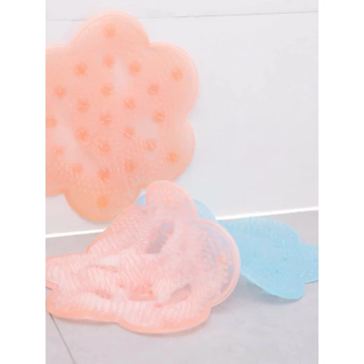 1pc Flower Shaped Bath Foot Brush, Peach - Image 4