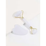 1pc Jade Stone Facial Roller Massager & 1pc Gua Sha Board