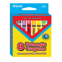 Bazic 8 Color Premium Quality Triangle Crayon