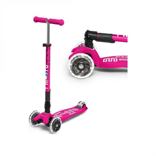 Mini Micro Deluxe LED Scooter, Shocking Pink Mini Micro Deluxe LED Scooter, Shocking Pink
