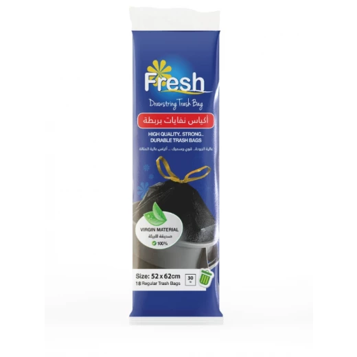Fresh Trash Bags with tie 50*60 cm 30 liters 18 bags Fresh Trash Bags with tie 50*60 cm 30 liters 18 bags
