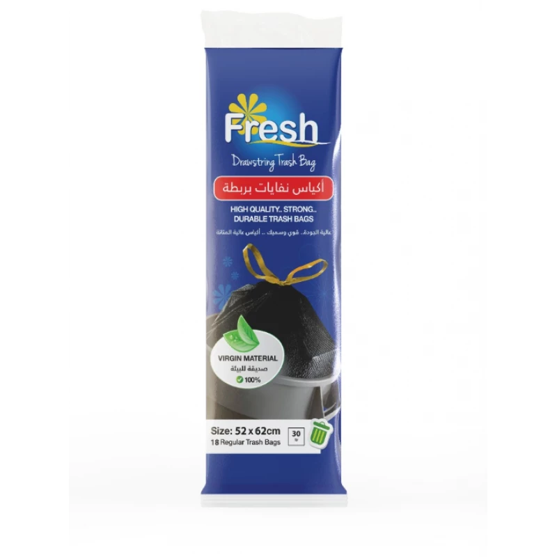 Fresh Trash Bags with tie 50*60 cm 30 liters 18 bags - Fresh