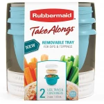 Rubbermaid Takealongs Medium Twist & Seal™ With Insert Tray Food Storage Container, 473 ml (2 Pack) - Rubbermaid