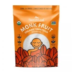 SweetLeaf Organic Monk Fruit Sweetener, Granular - Keto Friendly Natural Sugar Substitute for Coffee, Tea, and Baking, Zero Calorie, Organic Monk Fruit, Non GMO, Sugar Free - 8.47 Oz Bag - SweetLeaf