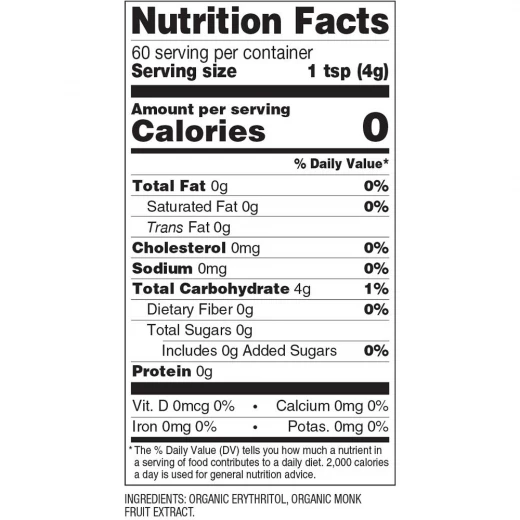 SweetLeaf Organic Monk Fruit Sweetener, Granular - Keto Friendly Natural Sugar Substitute for Coffee, Tea, and Baking, Zero Calorie, Organic Monk Fruit, Non GMO, Sugar Free - 8.47 Oz Bag - SweetLeaf - Image 2