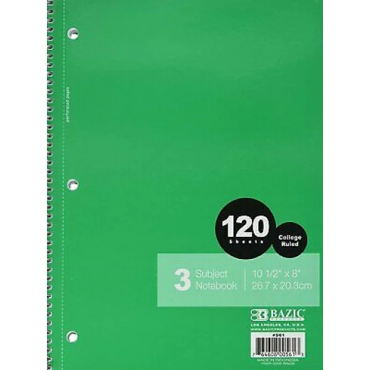 دفتر مخاضرات الحلزوني من بازيك ،  120 ورقة , بألوان متنوعة - بازيك - Image 3