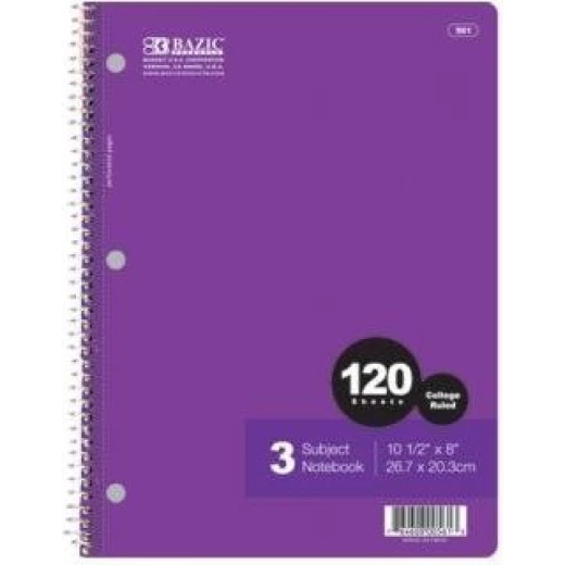 دفتر مخاضرات الحلزوني من بازيك ،  120 ورقة , بألوان متنوعة - بازيك - Image 2