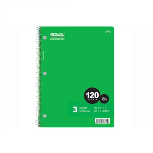 دفتر محاضرات ذو 3 مواضيع من بازيك , 120 ورقة - بازيك - Image 2