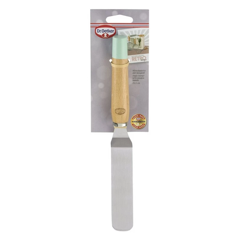 Dr.Oetker "Retro" Spatula With Wooden Handle, Light Green/Brown/Silver, 26.5X3 cm - Dr. Oetker
