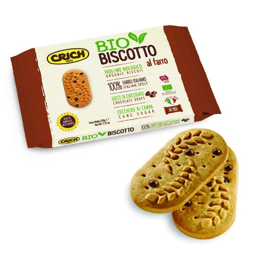 Crich Organic Frollini Biscuit & Choco Chip 220g Crich Organic Frollini Biscuit & Choco Chip 220g