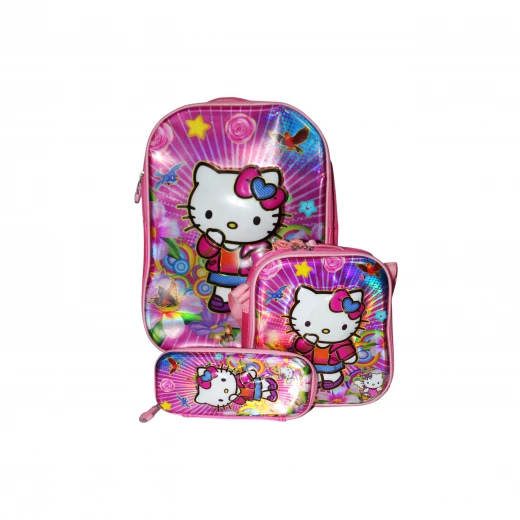 Set of School Backpack, Hello Kitty, 3 pieces, 40 cm Set of School Backpack, Hello Kitty, 3 pieces, 40 cm