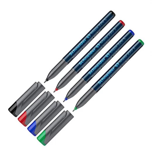Schneider Maxx Universal Marker Permanent, Superfine - 0.4 mm - 4 pcs/pack Schneider Maxx Universal Marker Permanent, Superfine - 0.4 mm - 4 pcs/pack