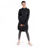 RB Women's Long Running Hoodie, Medium Size, Marble Black Color - RB