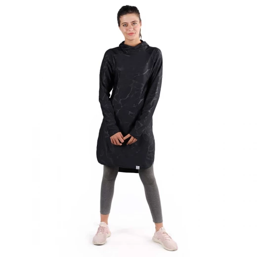 RB Women's Long Running Hoodie, Medium Size, Marble Black Color RB Women's Long Running Hoodie, Medium Size, Marble Black Color