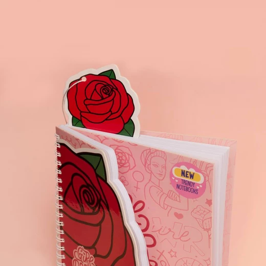 دفتر بأسلاك بتصميم الورد من مفكرة 15 x 18 سم - مفكرة - Image 4