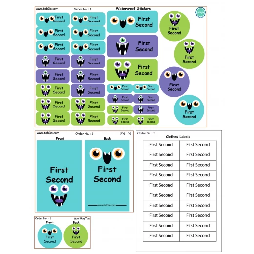 Tob3a Nursery Package, Cute Monsters Tob3a Nursery Package, Cute Monsters