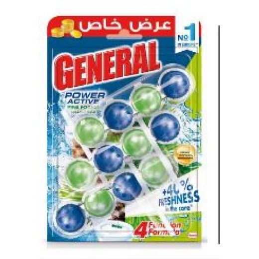 منظف المرحاض باور أكتيف صنوبر 50 غم 3 علب من جنرال منظف المرحاض باور أكتيف صنوبر 50 غم 3 علب من جنرال