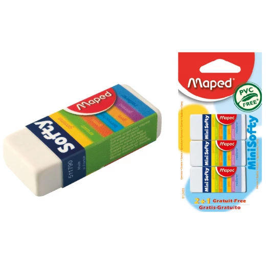 Maped Mini Softy Eraser, 3 Pieces - Maped - Image 3
