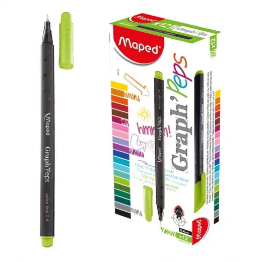 Maped Graph'Peps Fineliner 0.4mm Apple Green, 1 Piece Maped Graph'Peps Fineliner 0.4mm Apple Green, 1 Piece