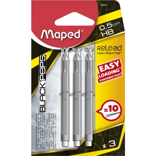 Maped Lead 0.5mm Lead Case, 3 Pcs Maped Lead 0.5mm Lead Case, 3 Pcs