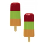 O2COOL Boca Clips Beach Towel Holders - Popsicle Red-Green-Orange - O2Cool