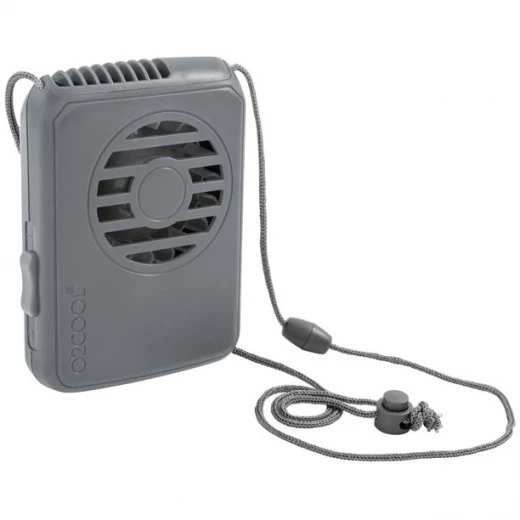 O2COOL Battery Deluxe Necklace Fan, Grey O2COOL Battery Deluxe Necklace Fan, Grey