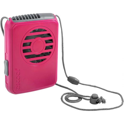 O2COOL Battery Deluxe Necklace Fan, Pink O2COOL Battery Deluxe Necklace Fan, Pink