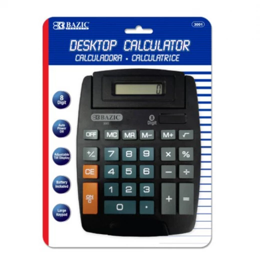 BAZIC 8-Digit Large Desktop Calculator with Adjustable Display BAZIC 8-Digit Large Desktop Calculator with Adjustable Display
