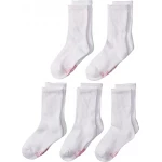 Hanes Ultimate Girls' 5-Pack Crew EZ Sort Socks, White, Medium - Hanes