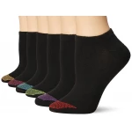 Hanes Women's Ultimate Lightweight Vent No Show Sock 6-Pack, Black,L - Hanes
