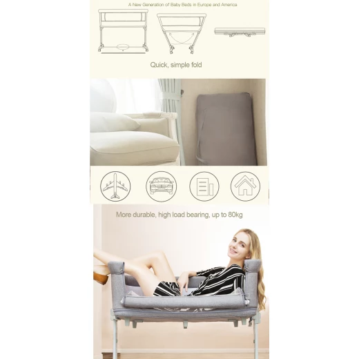 سرير أطفال قابل للطي ومحمول متعدد الوظائف - Image 8