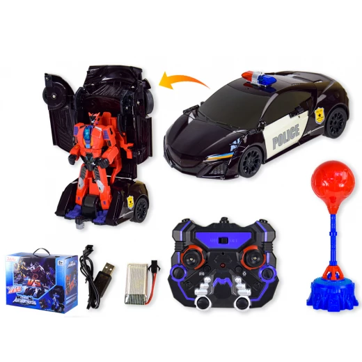 سيارة روبوت قابلة للتحويل بتردد 2.4 جيجاهرتز تعمل بالتيار المستمر مع وظيفة القتال من جاكي ، باللون الأسود - Image 2