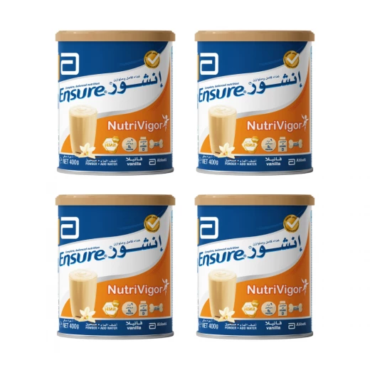 مسحوق إنشور نوتريفيجور بنكهة الفانيلا، 400 جم، 4 علب مسحوق إنشور نوتريفيجور بنكهة الفانيلا، 400 جم، 4 علب