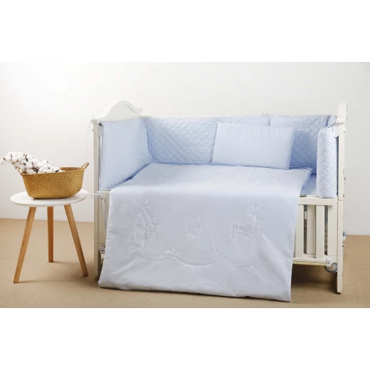 Pupa Bed Linen Set, 60 cm, 4 Pieces - Blue Pupa Bed Linen Set, 60 cm, 4 Pieces - Blue
