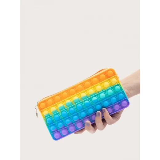 مقلمة ولعبة فقاعة سيليكون حسية بسيطة, ألوان عشوائية, 1 حبة - Image 2