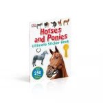 كتاب ملصقات DK Books Horses & Ponies للأطفال: متعة تعليمية وملصقات قابلة لإعادة الاستخدام - كتب دي كاي